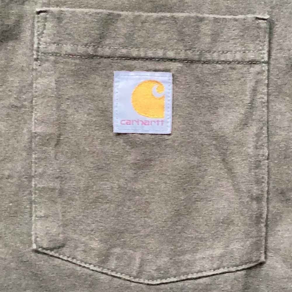 Carhartt Gray T-Shirt with Logo Patch - Picture 4 of 4